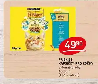 Flop FRISKIES KAPSIČKY PRO KOČKY vybrané druhy 4 x 85 g nabídka