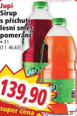 Norma Jupi Sirup s příchutí lesní směs pomeranč nabídka