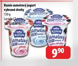 Partner Maloobchodní síť Kunín sametový jogurt vybrané druhy nabídka