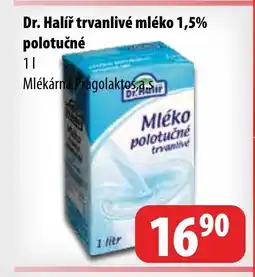 Partner Maloobchodní síť Dr. Halíř trvanlivé mléko 1,5% polotučné nabídka