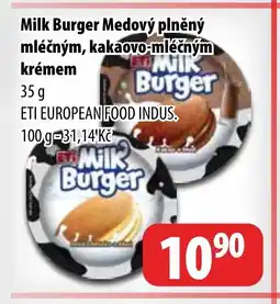 Partner Maloobchodní síť Milk Burger Medový plněný mléčným, kakaovo-mléčným nabídka