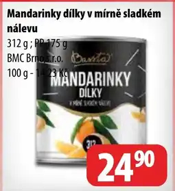 Partner Maloobchodní síť Mandarinky dílky v mírně sladkém nálevu nabídka