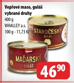 Partner Maloobchodní síť Vepřové maso, guláš vybrané druhy nabídka