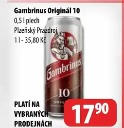 Partner Maloobchodní síť Gambrinus Originál 10 nabídka