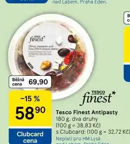 Tesco Tesco Finest Antipasty, 180 g, dva druhy nabídka