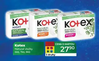 Tamda Foods Kotex Natural vložky 6ks, 7ks, 8ks nabídka