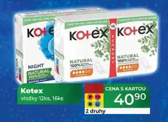 Tamda Foods Kotex vložky 12ks, 16ks nabídka