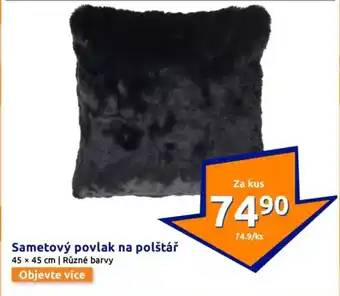 Action Sametový povlak na polštář nabídka