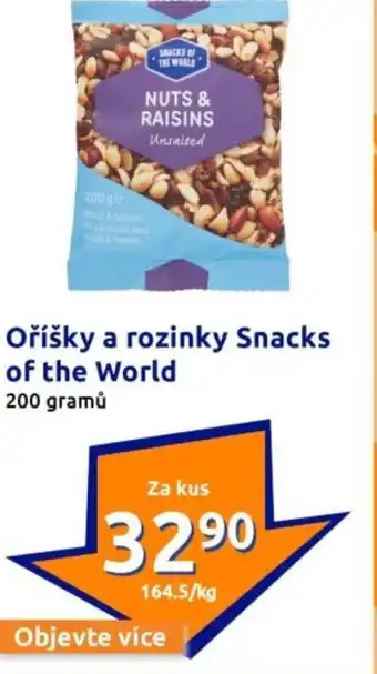 Action Oříšky a rozinky snacks of the world nabídka