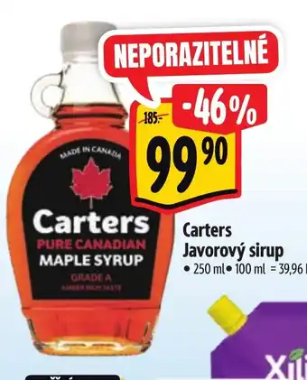 Albert Carters Javorový sirup nabídka