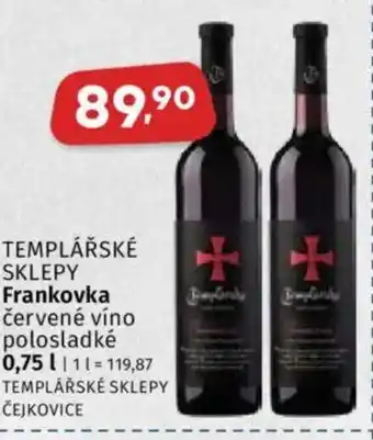 Coop TEMPLÁŘSKÉ SKLEPY Frankovka nabídka