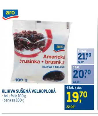 Makro Klikva sušená velkoplodá nabídka