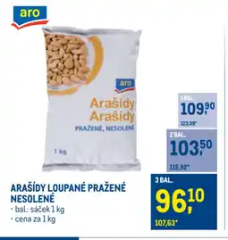 Makro Arašídy loupané pražené nesolené nabídka