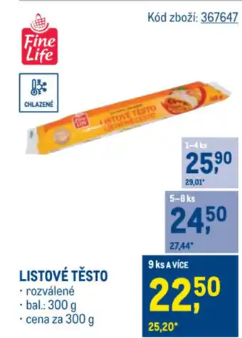 Makro Listové těsto nabídka