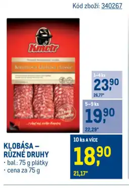 Makro Klobása nabídka