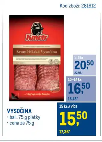 Makro Vysočina nabídka