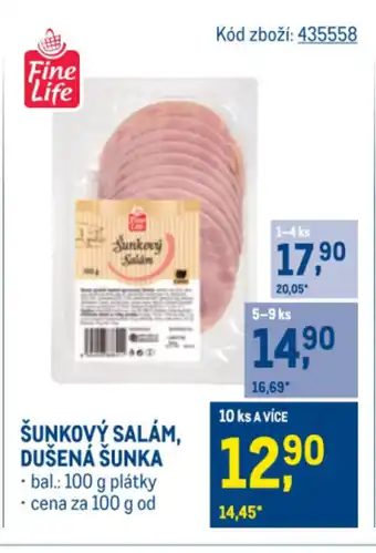 Makro Šunkový salám, dušená šunka nabídka