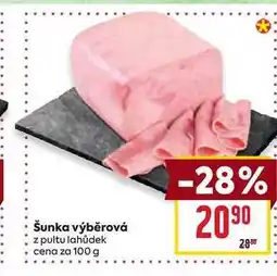 Billa Šunka výběrová z pultu lahůdek cena za 100g nabídka