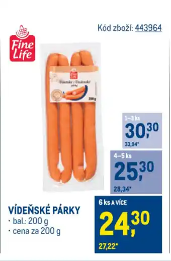 Makro Vídeňské párky nabídka