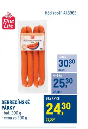 Makro Debrecínské párky nabídka