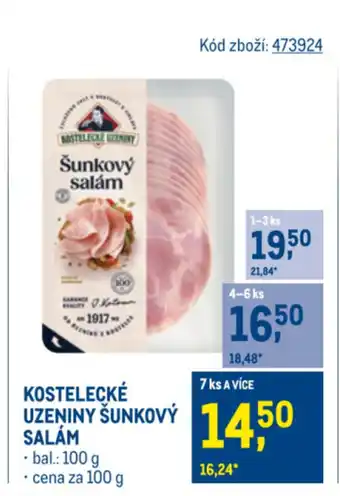 Makro Kostelecké uzeniny sunkový salám nabídka