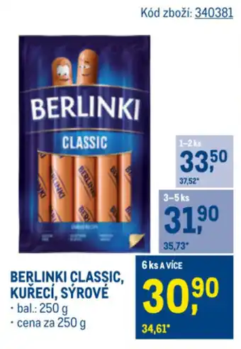 Makro Berlinki classic, kuřecí, sýrové nabídka