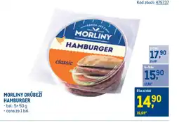 Makro Morliny drůbeží hamburger nabídka