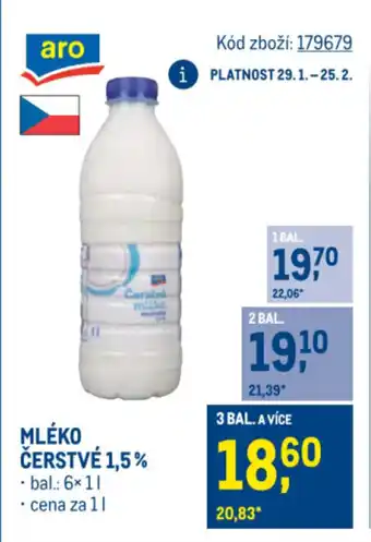 Makro Mléko čerstvé 1,5% nabídka