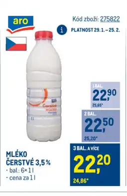 Makro Mléko čerstvé 3,5% nabídka