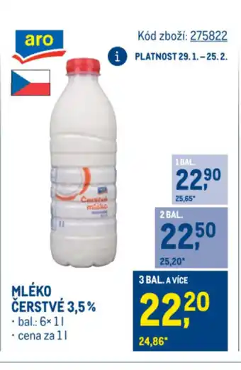 Makro Mléko čerstvé 3,5% nabídka