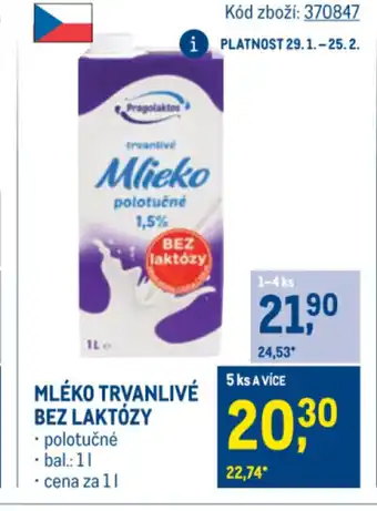 Makro Mléko trvanlivé bez laktózy nabídka