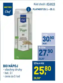 Makro Bio nápoj nabídka