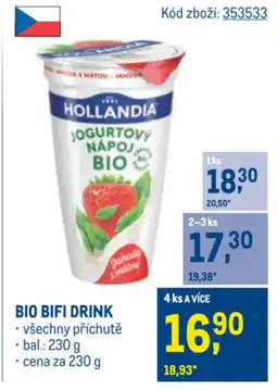 Makro HOLLANDIA Bio bifi drink nabídka