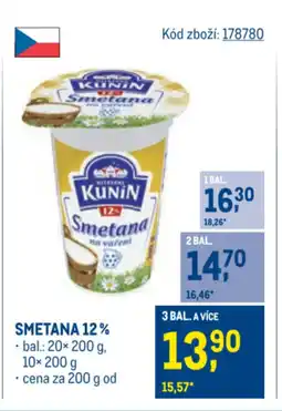 Makro Smetana 12% nabídka