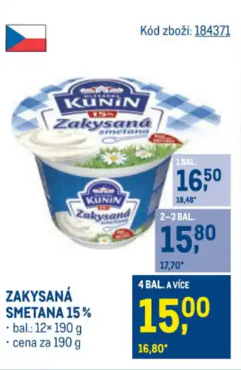 Makro Zakysaná smetana 15% nabídka