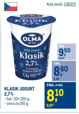 Makro Klasik jogurt 2,7% nabídka