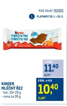 Makro KINDER Mléčný řez nabídka