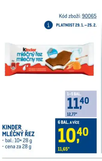 Makro KINDER Mléčný řez nabídka