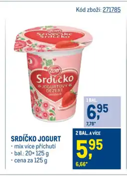 Makro Srdíčko jogurt nabídka