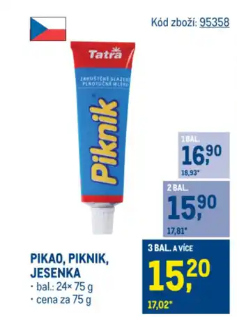 Makro TATRA Pikao, piknik, jesenka nabídka