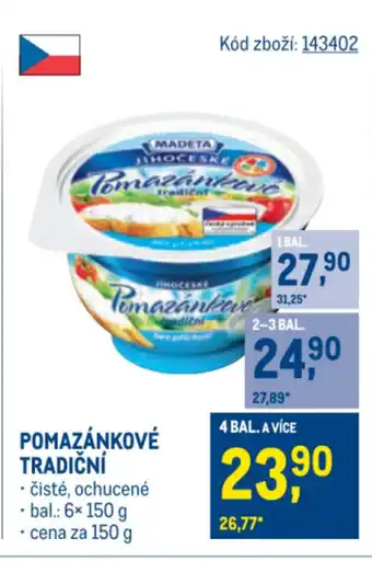 Makro Pomazánkové tradiční nabídka