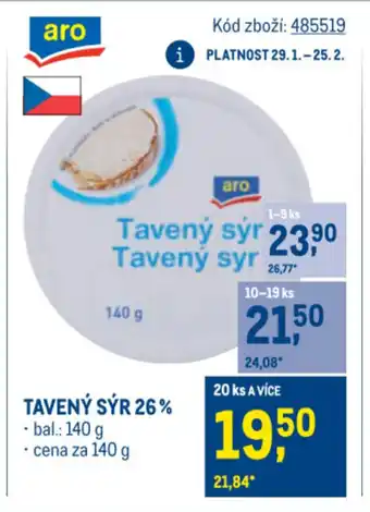 Makro Tavený sýr 26% nabídka