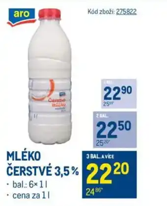 Makro Mléko čerstvé 3,5% nabídka