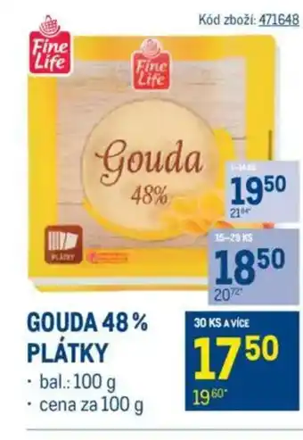 Makro Gouda 48% plátky nabídka