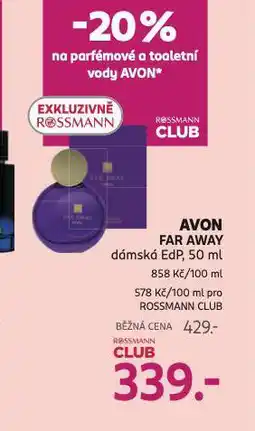 Rossmann Avon far away dámská edp nabídka