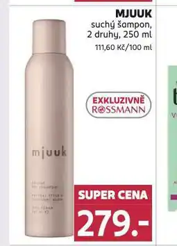 Rossmann Mjuuk suchý šampon nabídka