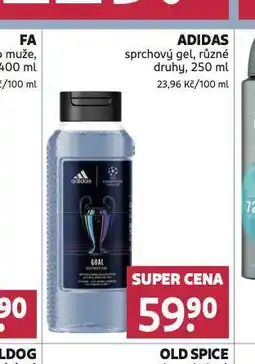 Rossmann Adidas sprchový gel nabídka