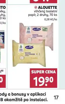 Rossmann Alouette vlhčený toaletní papír nabídka