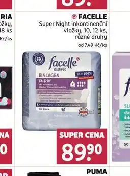 Rossmann Facelle super night inkontinenční vložky nabídka