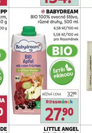 Rossmann Babydream bio 100% ovocná šťáva nabídka